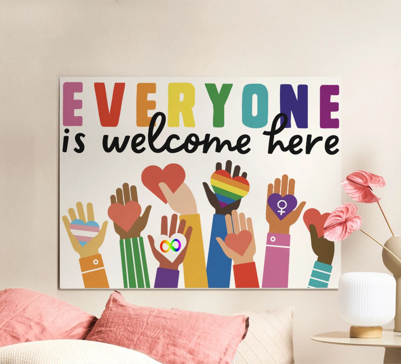 Tout le monde est le bienvenu ici V11 poster de heatherloulin
