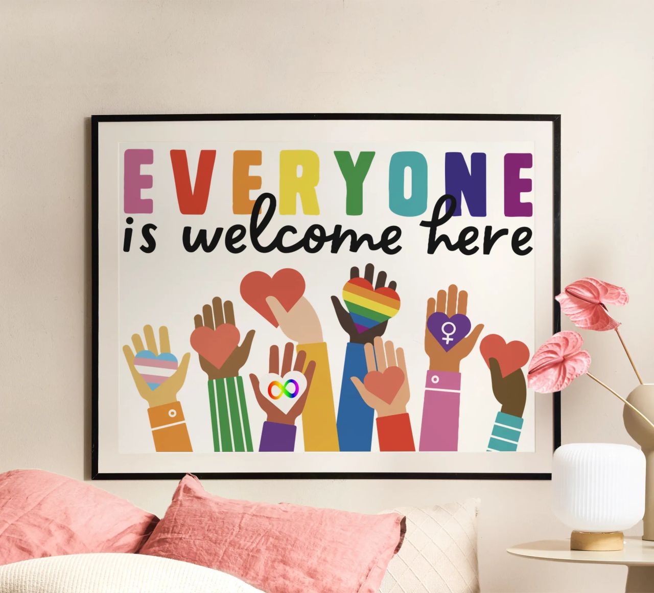 Tout le monde est le bienvenu ici V11 poster de heatherloulin