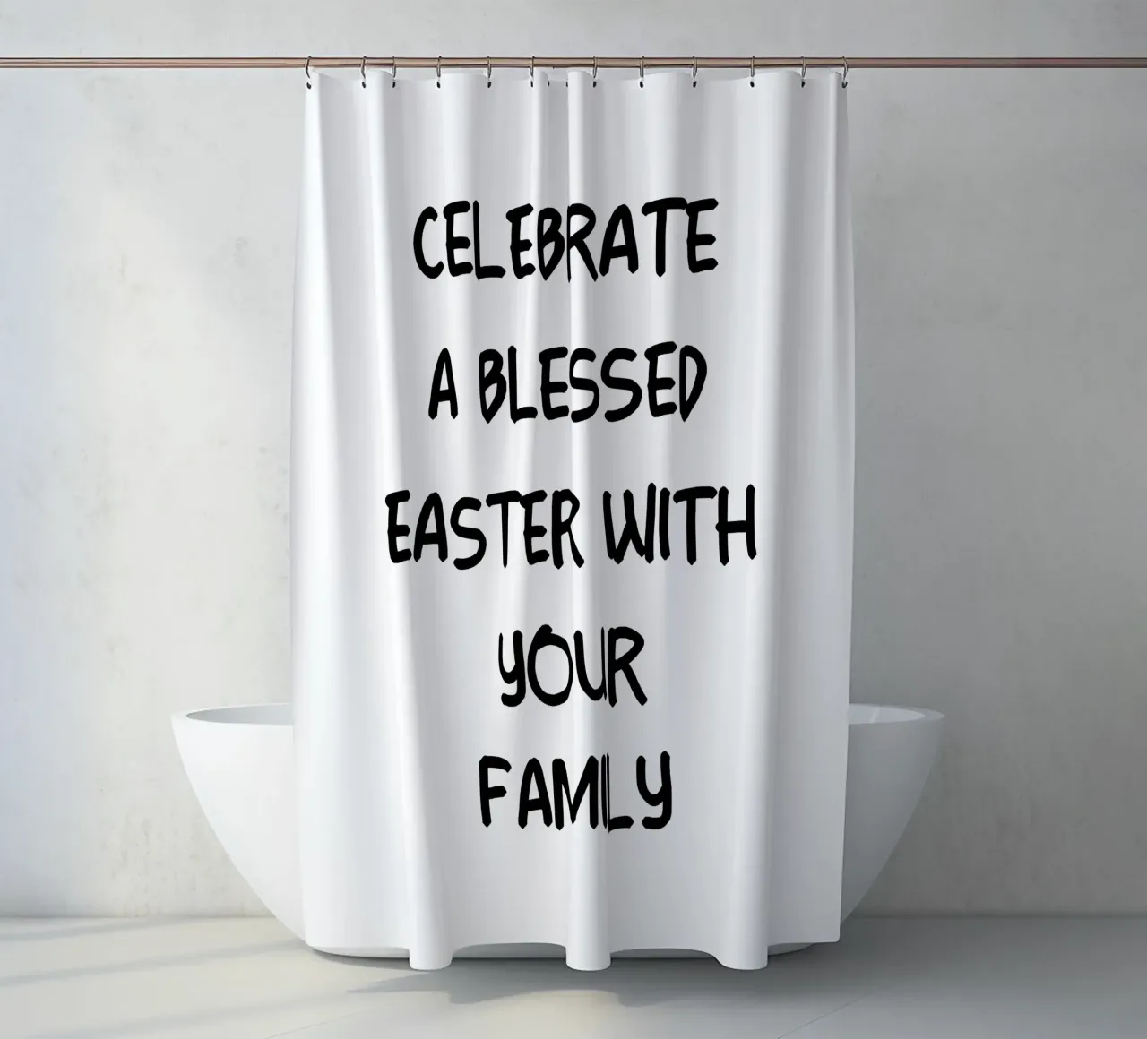 Festeggiate una Pasqua benedetta con la vostra famiglia tenda da doccia da YV TYPOGRAPHY