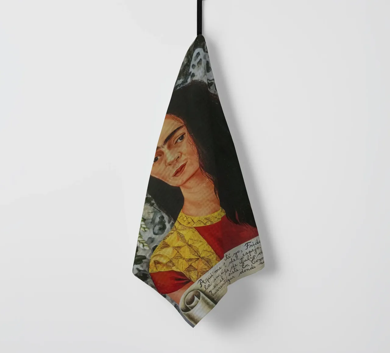 Frida Kahlo, con i capelli sciolti canovaccio da cucina da Carinaprint