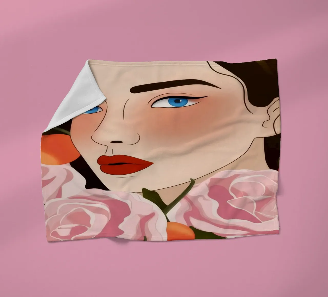 Rose Reflexion Harmonie Fleecedecke von Color Oblivion