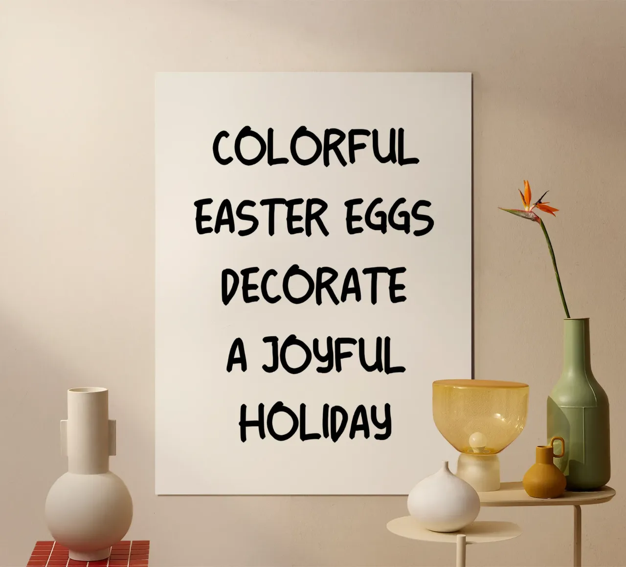 Uova di Pasqua colorate per decorare una festa gioiosa poster da YV TYPOGRAPHY