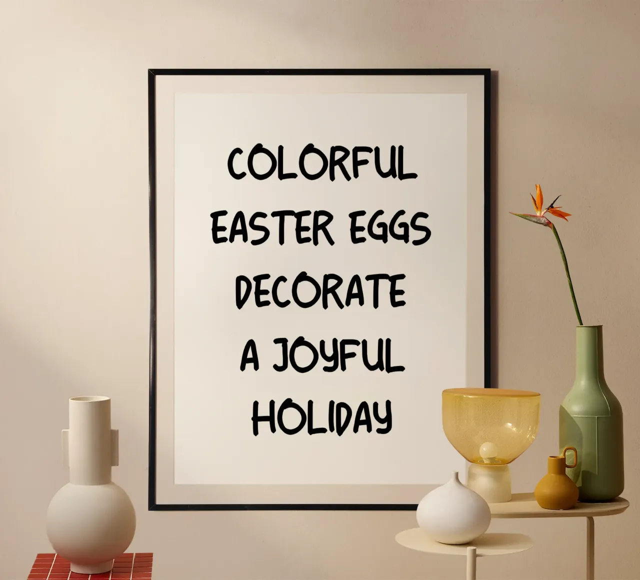 Uova di Pasqua colorate per decorare una festa gioiosa poster da YV TYPOGRAPHY
