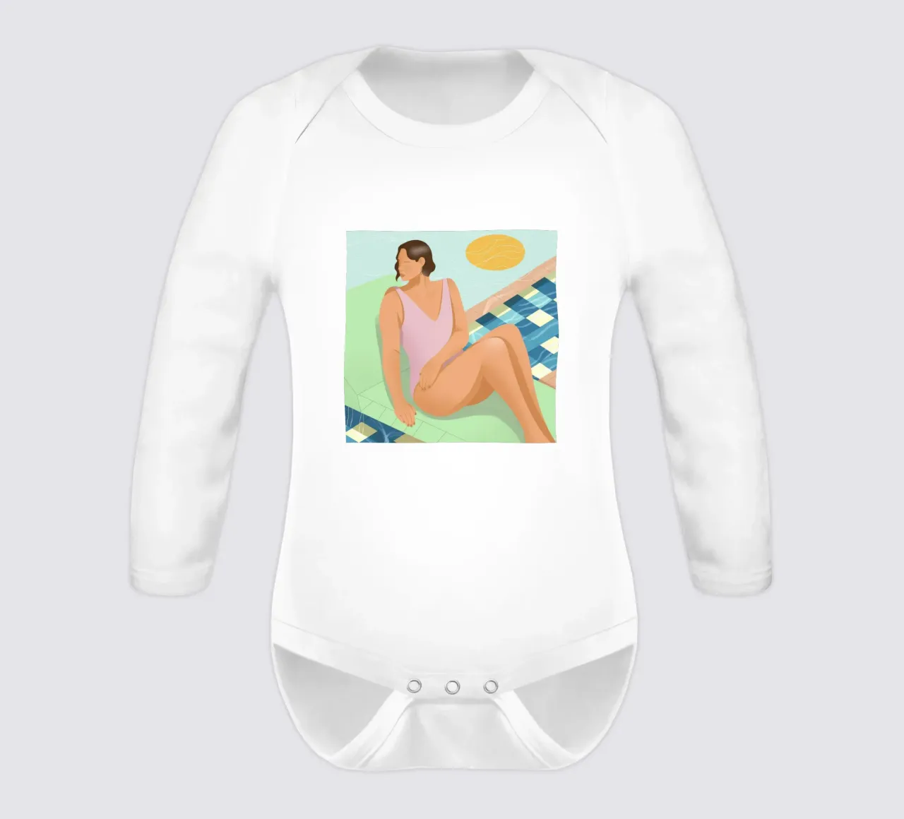 Freizeitglück am Pool Langarm Babybody von Color Oblivion