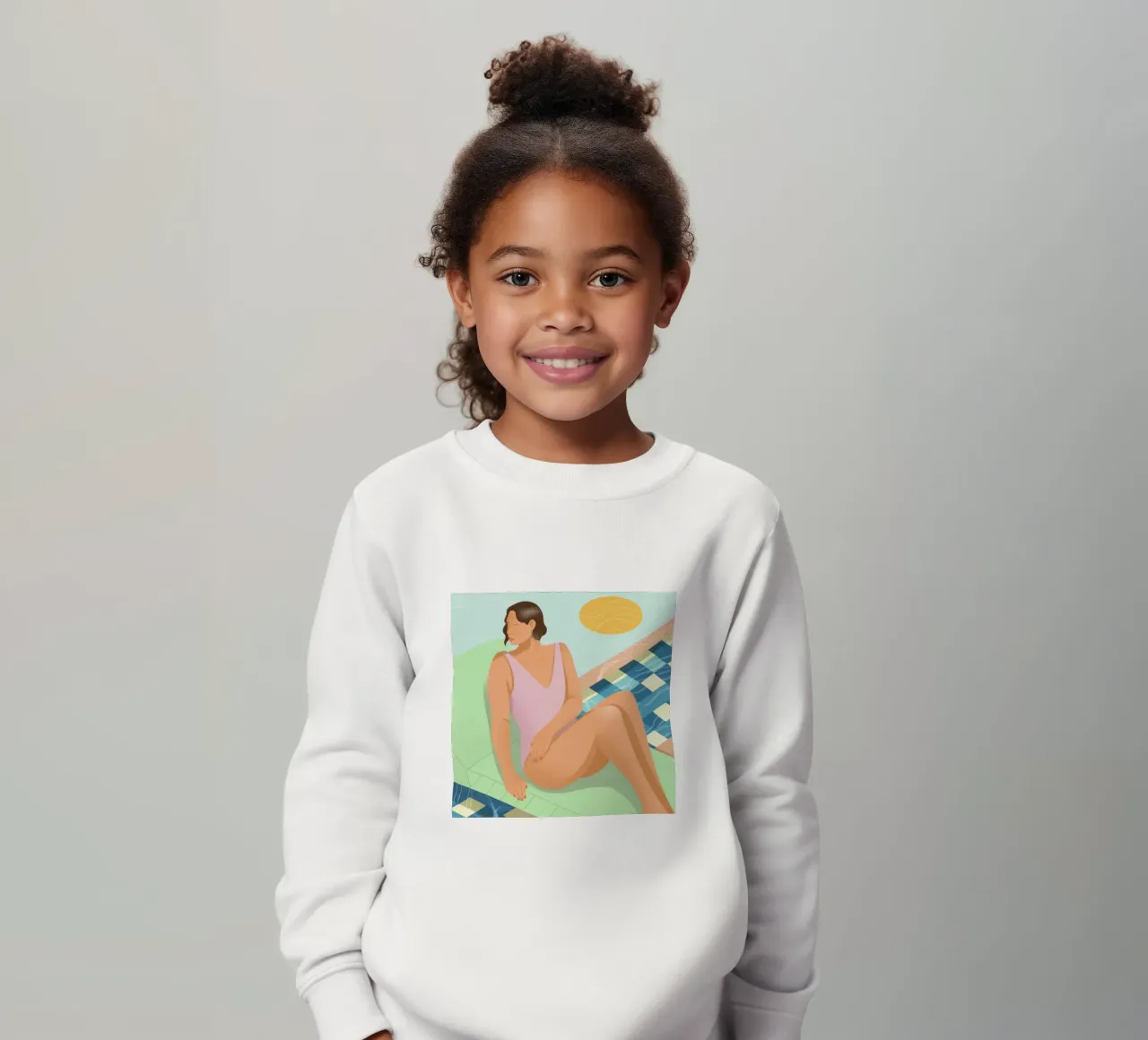 Poolside Leisure Bliss kids sweatshirt by Color Oblivion