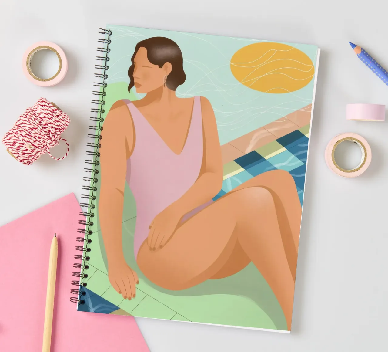 Poolside Leisure Bliss spiral notebook by Color Oblivion