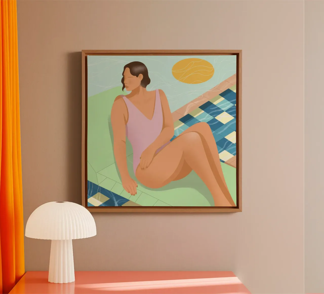 Le bonheur des loisirs au bord de la piscine toile de Color Oblivion