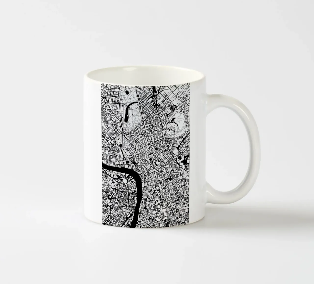London Black & White tazza in ceramica da Planos Urbanos