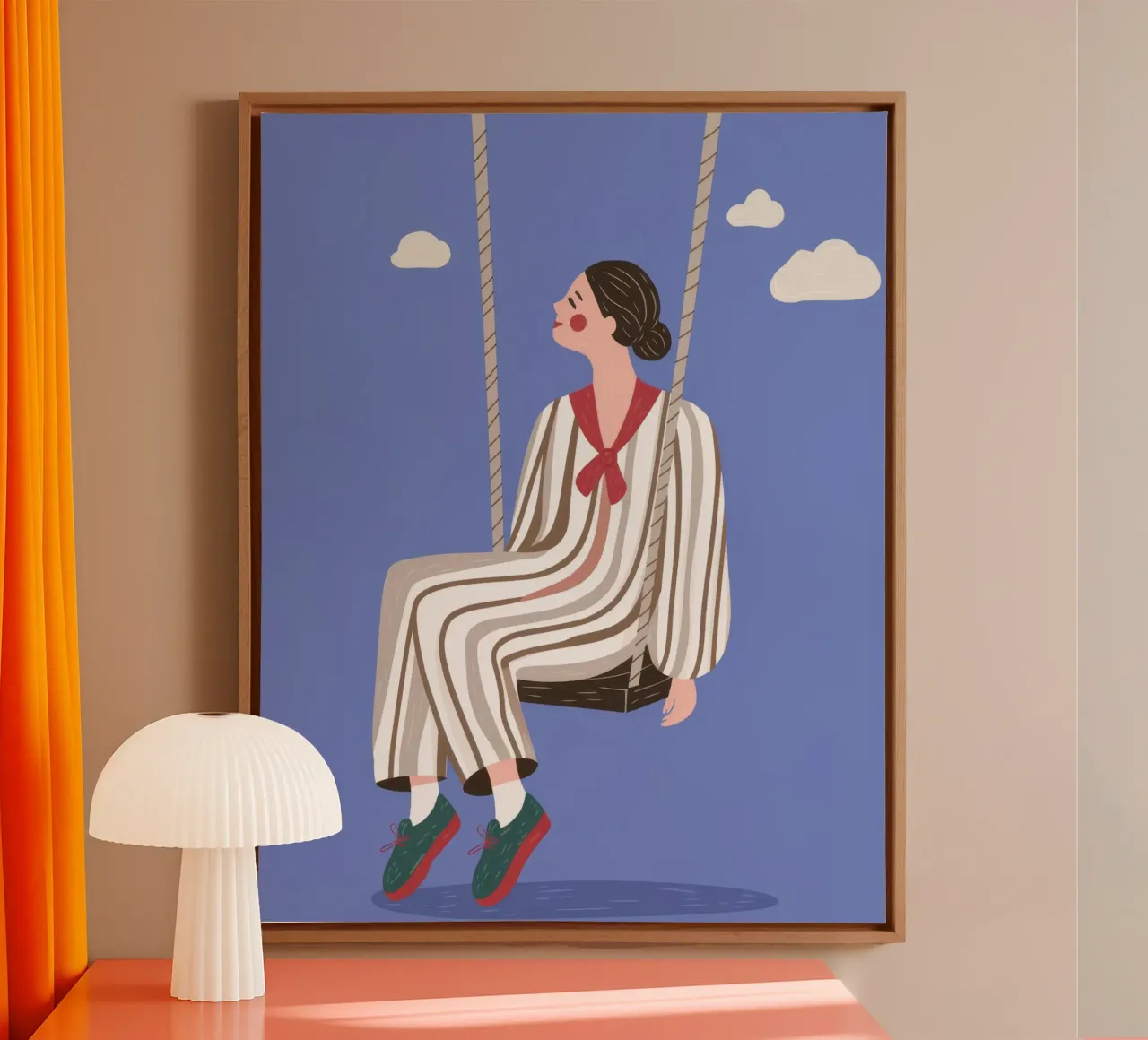 Swingende dagdroom canvas met Baklijst van Color Oblivion