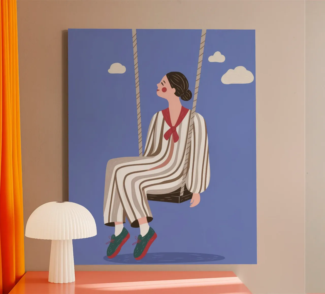 Swingende dagdroom canvas met Baklijst van Color Oblivion