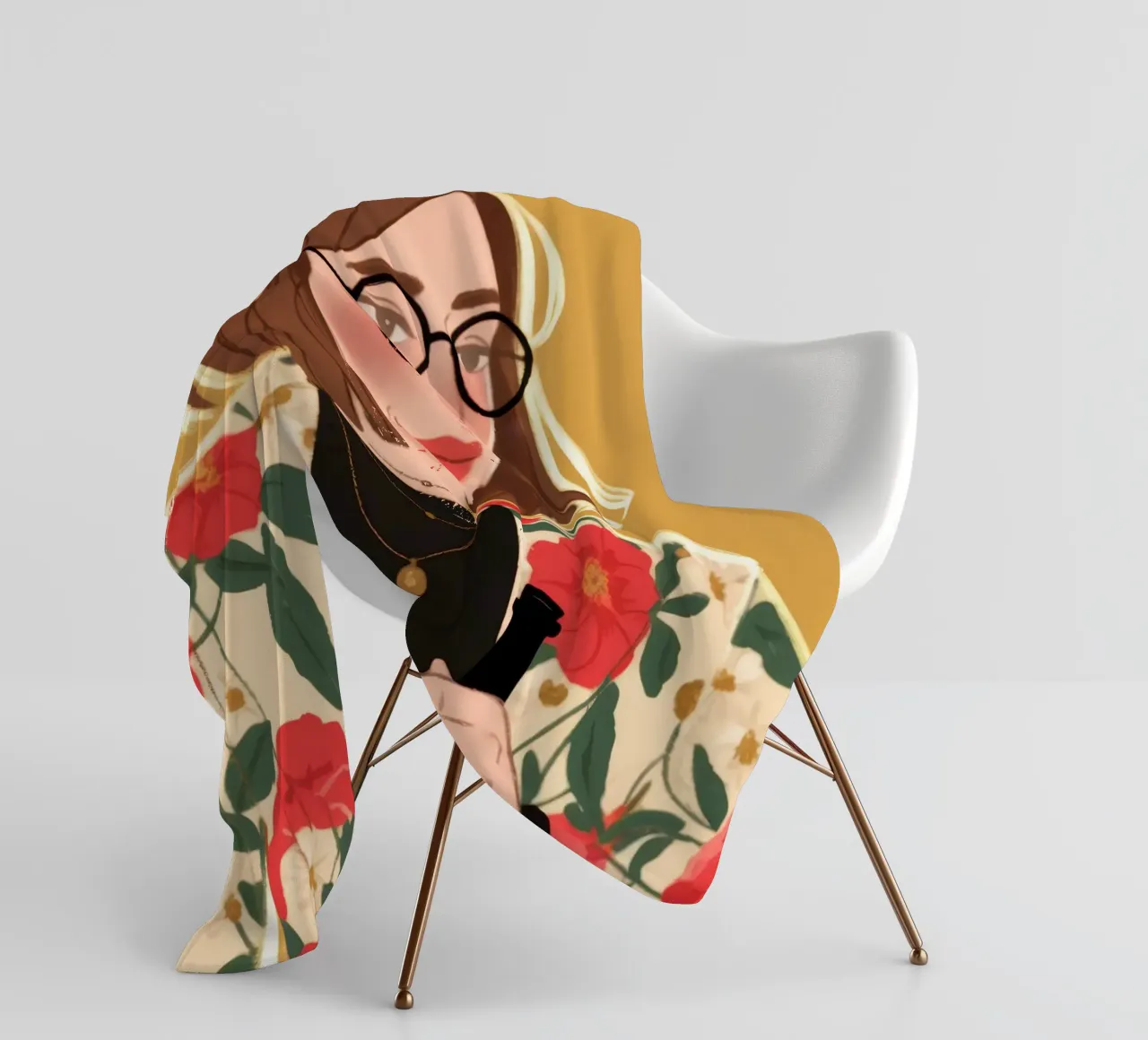Floraler Chic und Raffinesse Fleecedecke von Color Oblivion