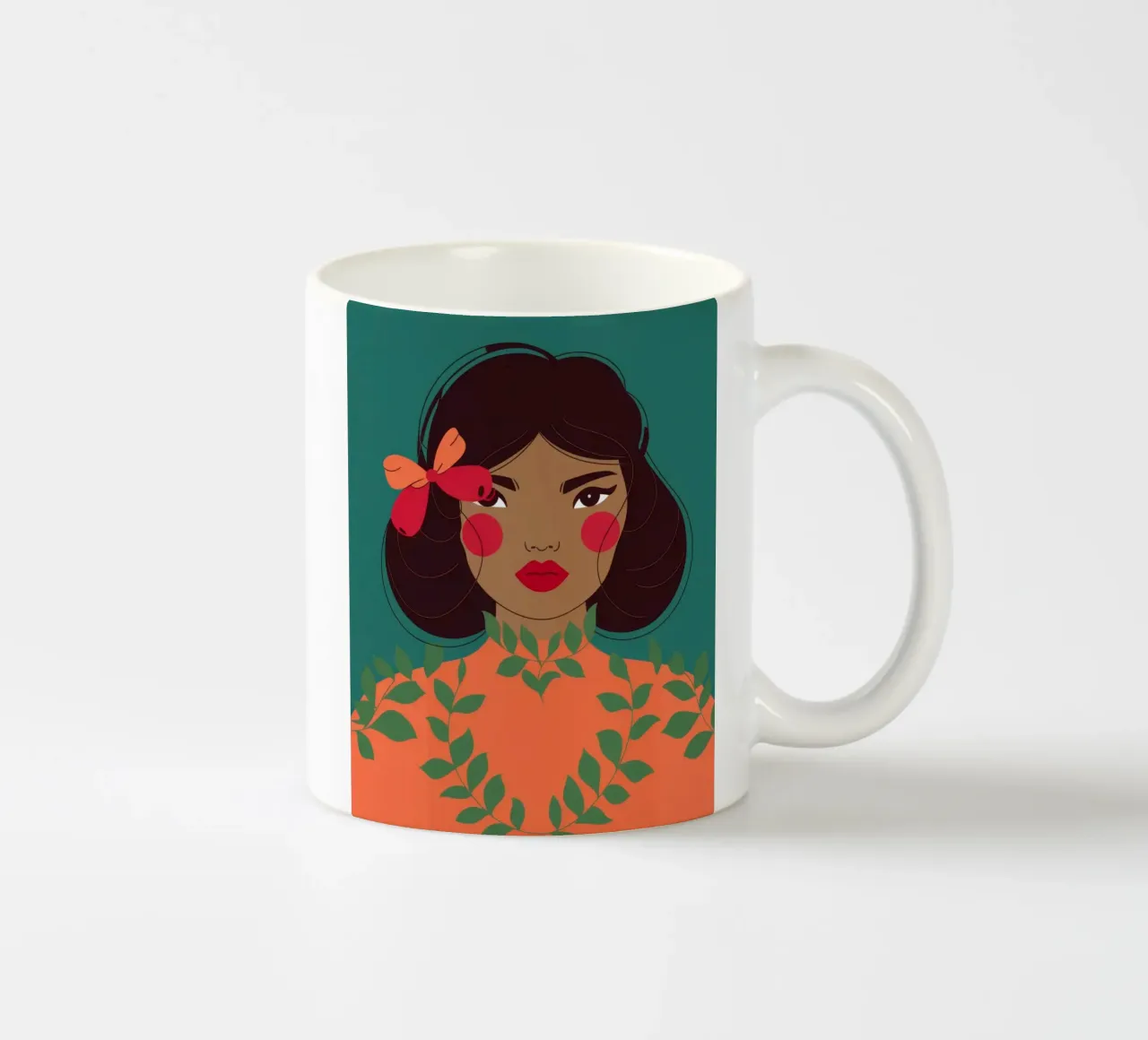 Harmonie met rood lint keramische mok van Color Oblivion