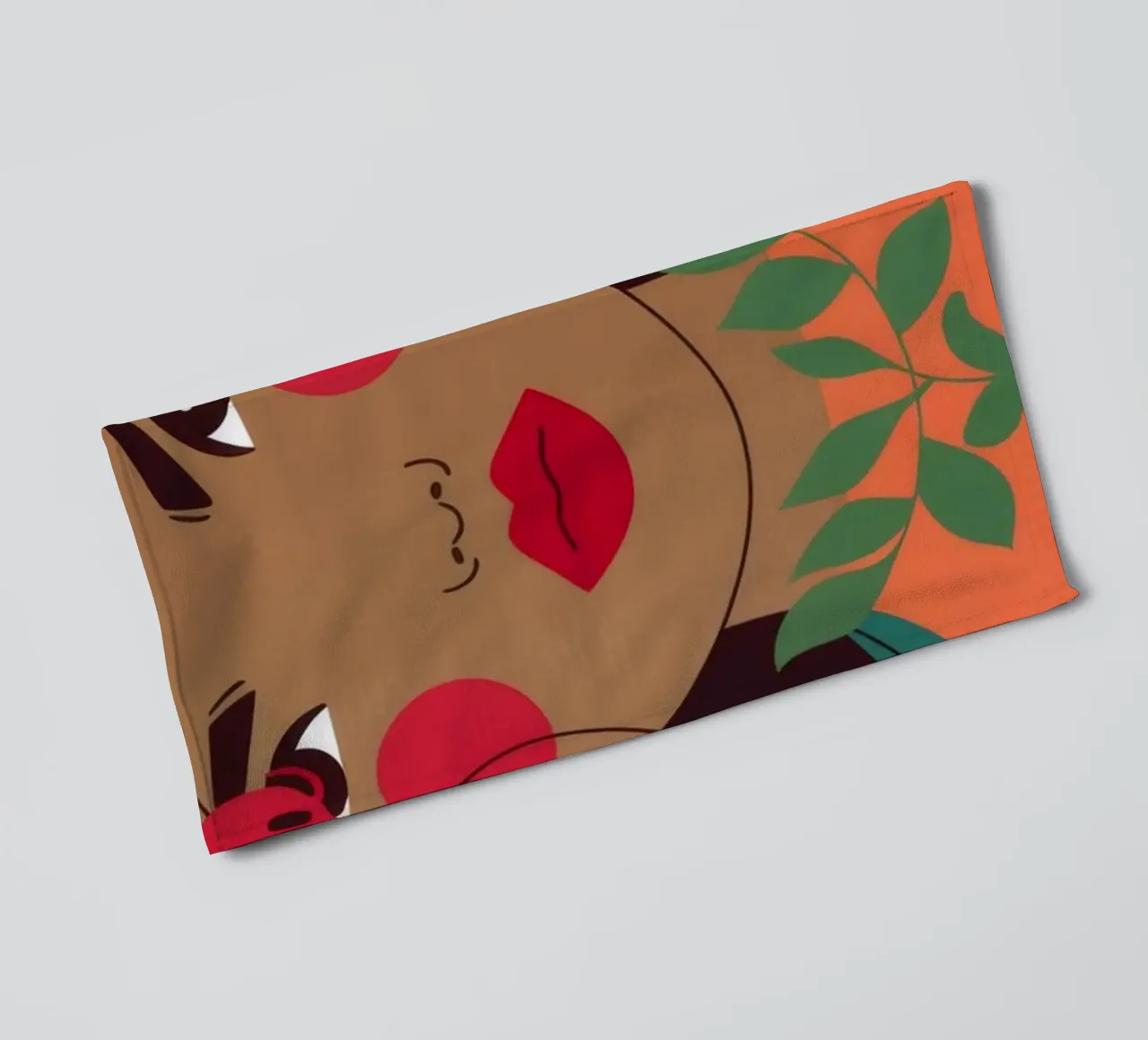 Harmonie met rood lint badhanddoek van Color Oblivion