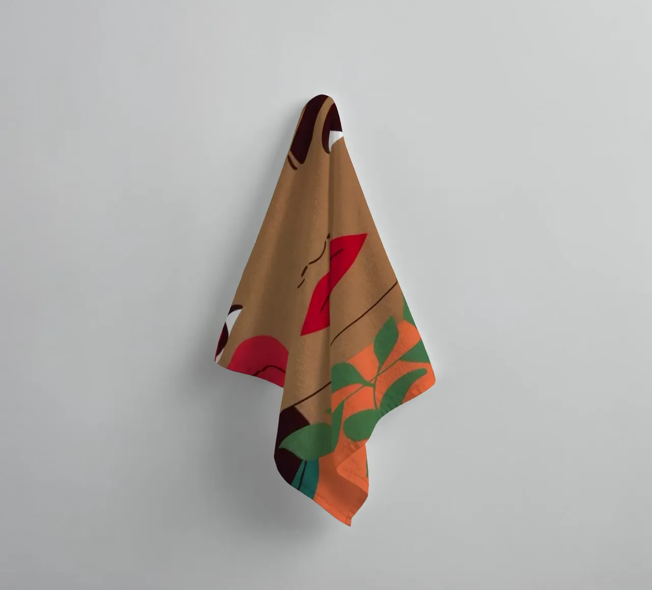 Harmonie met rood lint badhanddoek van Color Oblivion