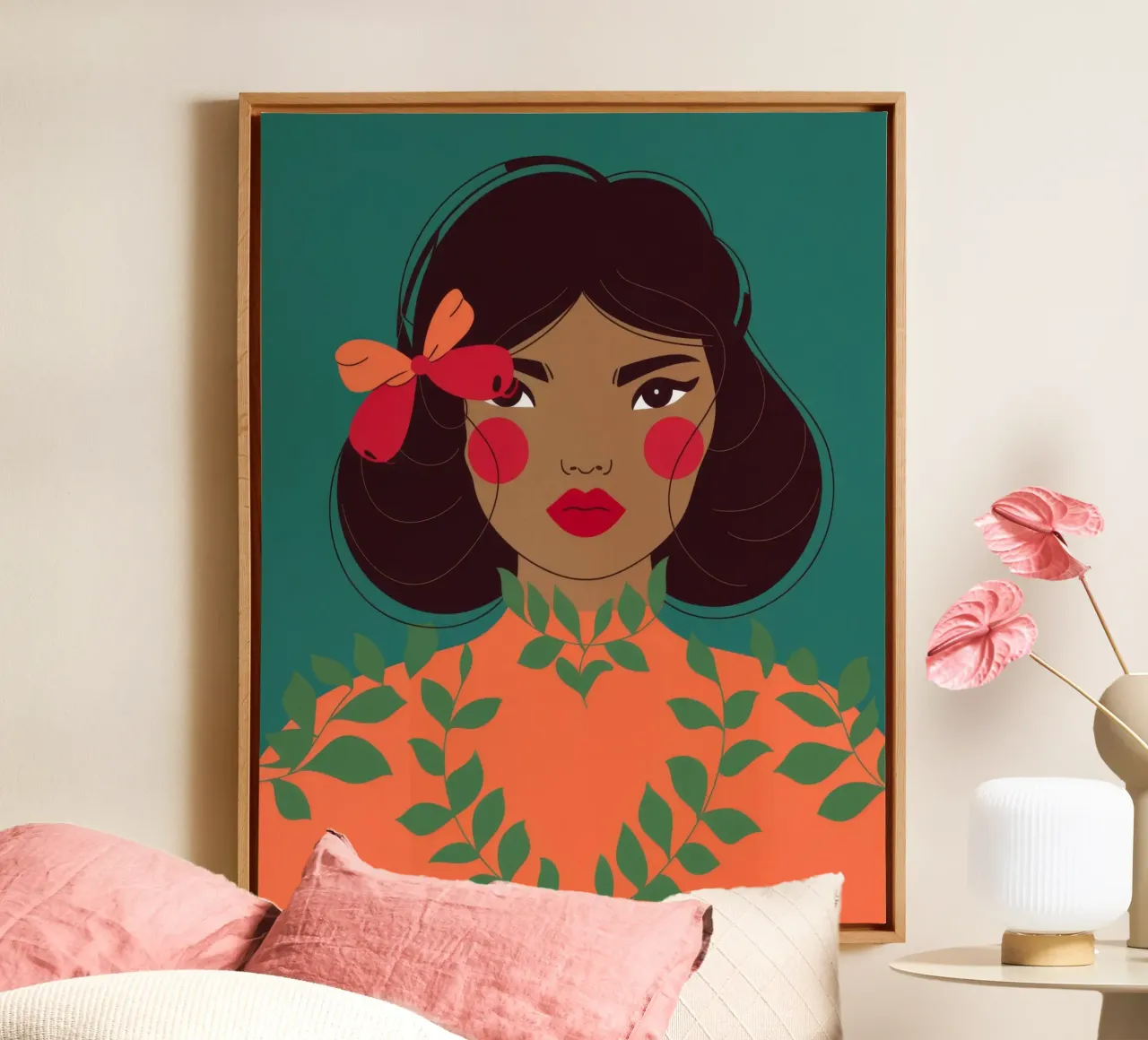 Harmonie du ruban rouge toile avec Caisse américaine de Color Oblivion