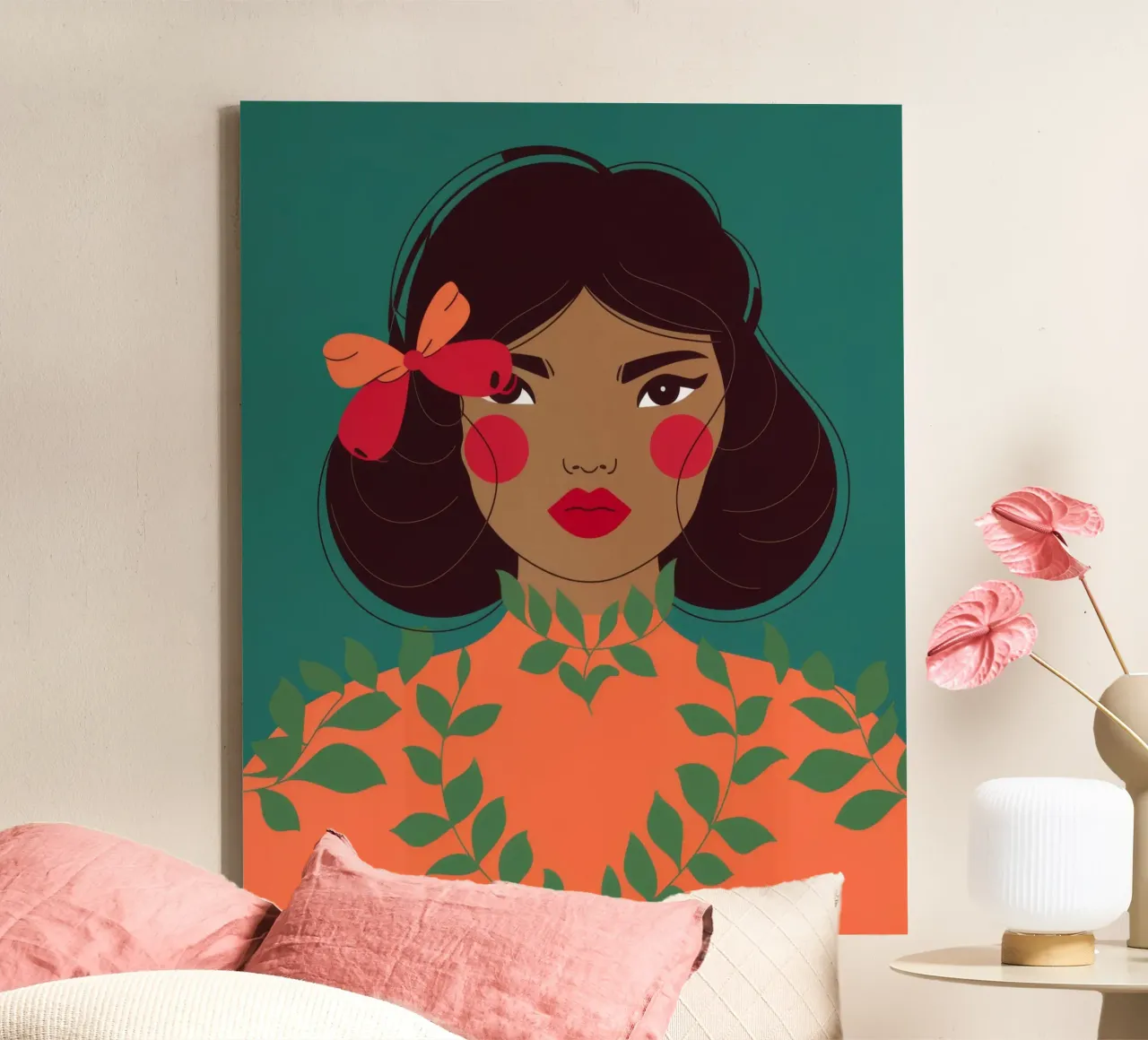 Harmonie du ruban rouge toile avec Caisse américaine de Color Oblivion