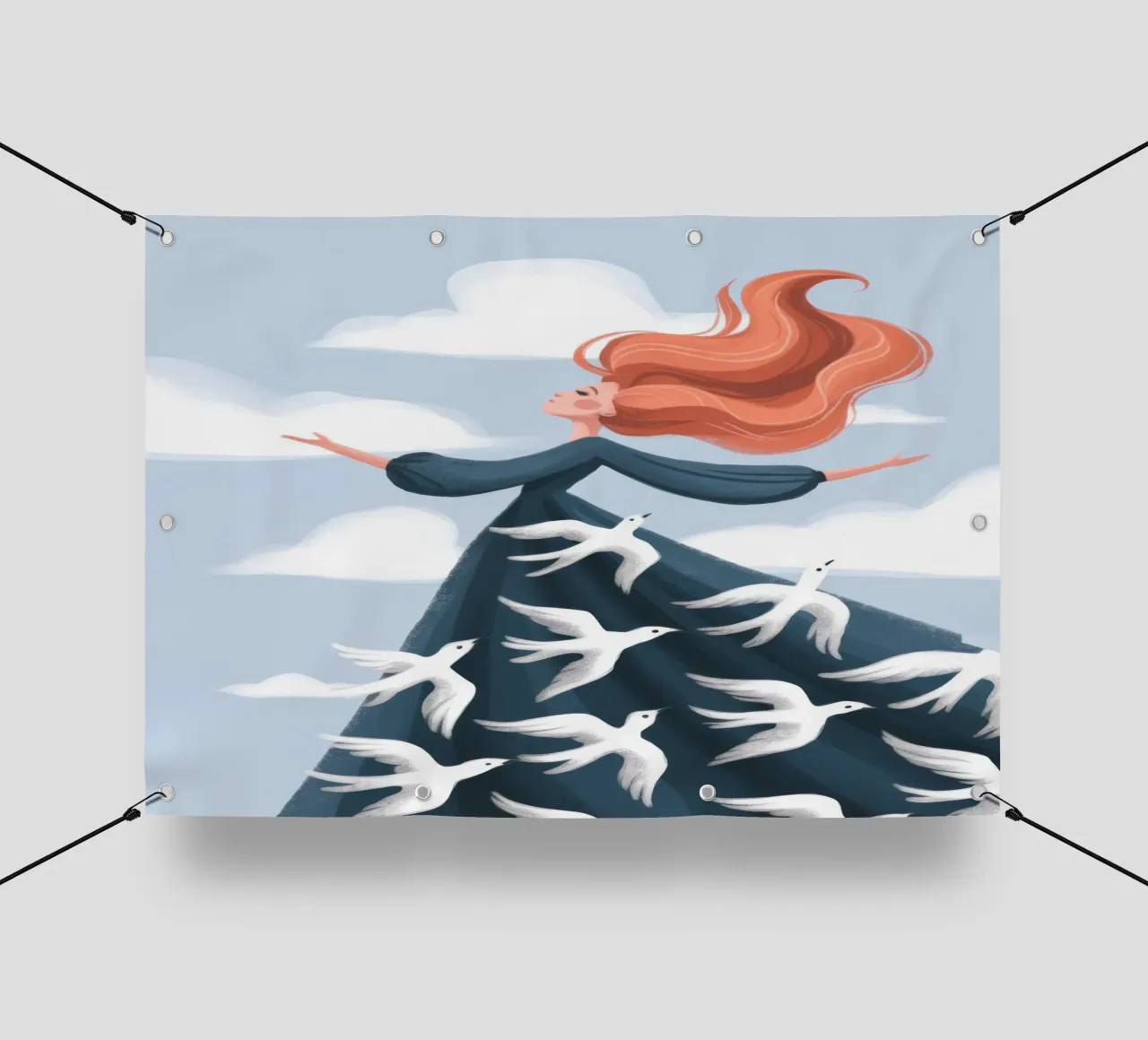 Reverie dell'uccello in volo telo in pvc da Color Oblivion
