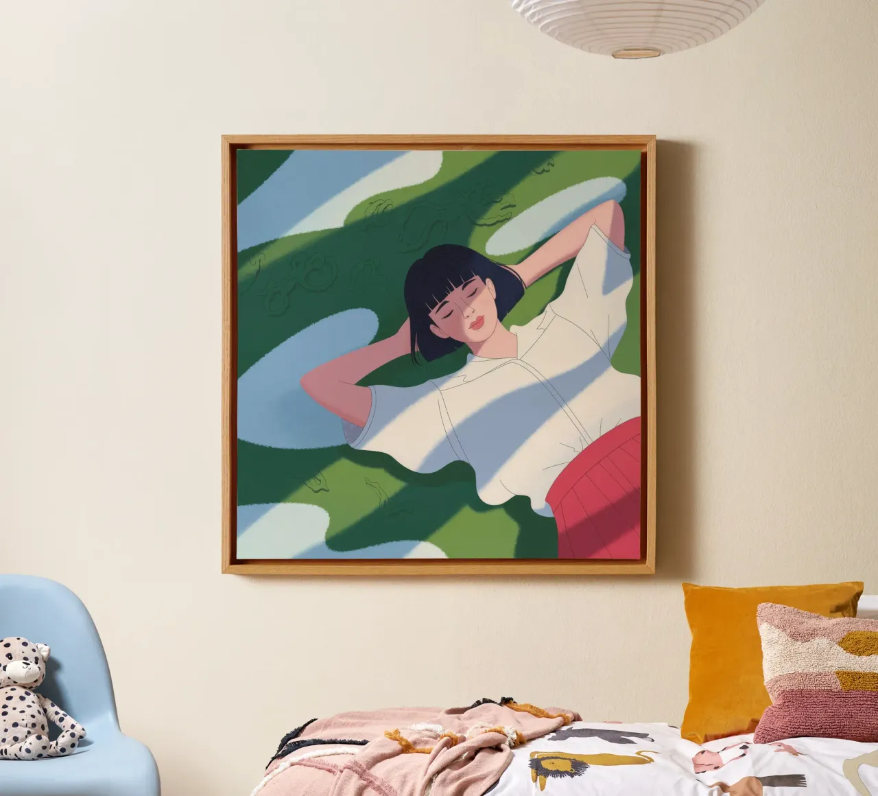 Serene weide genade canvas met Baklijst van Color Oblivion