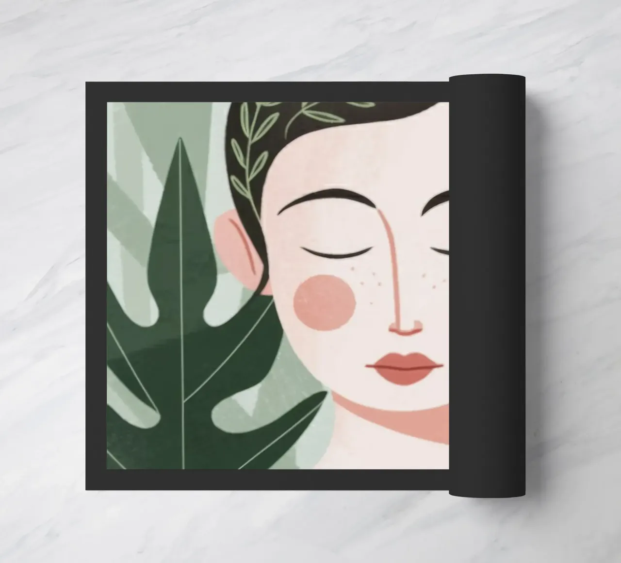 Geometric Jungle Peace doormat by Color Oblivion