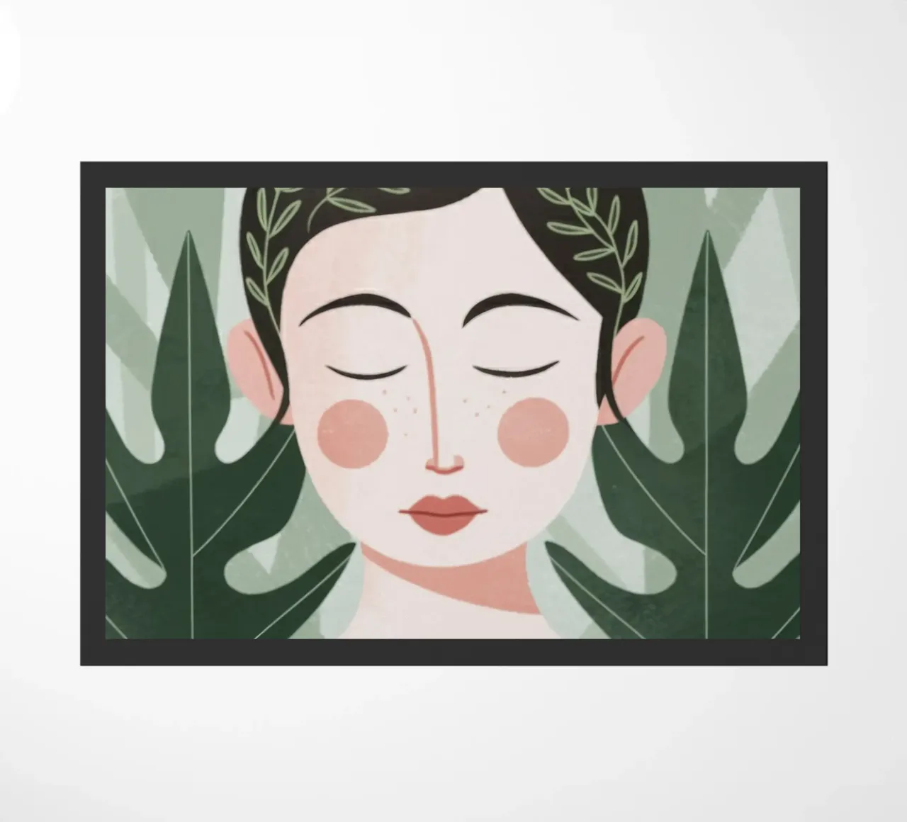 Geometric Jungle Peace doormat by Color Oblivion