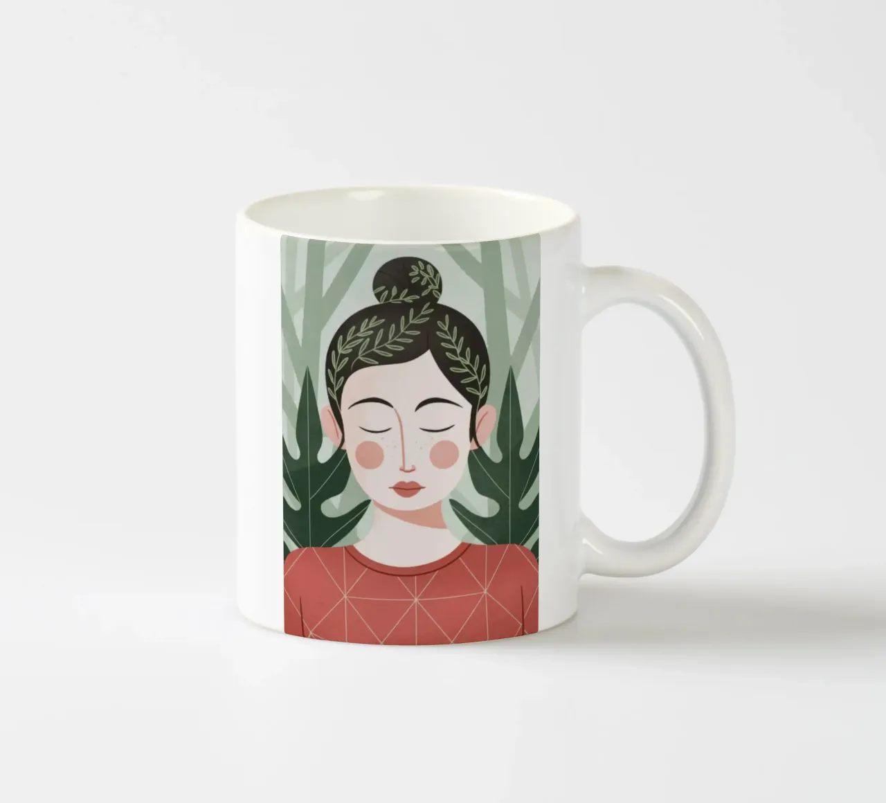 Geometric Jungle Peace ceramic mug by Color Oblivion