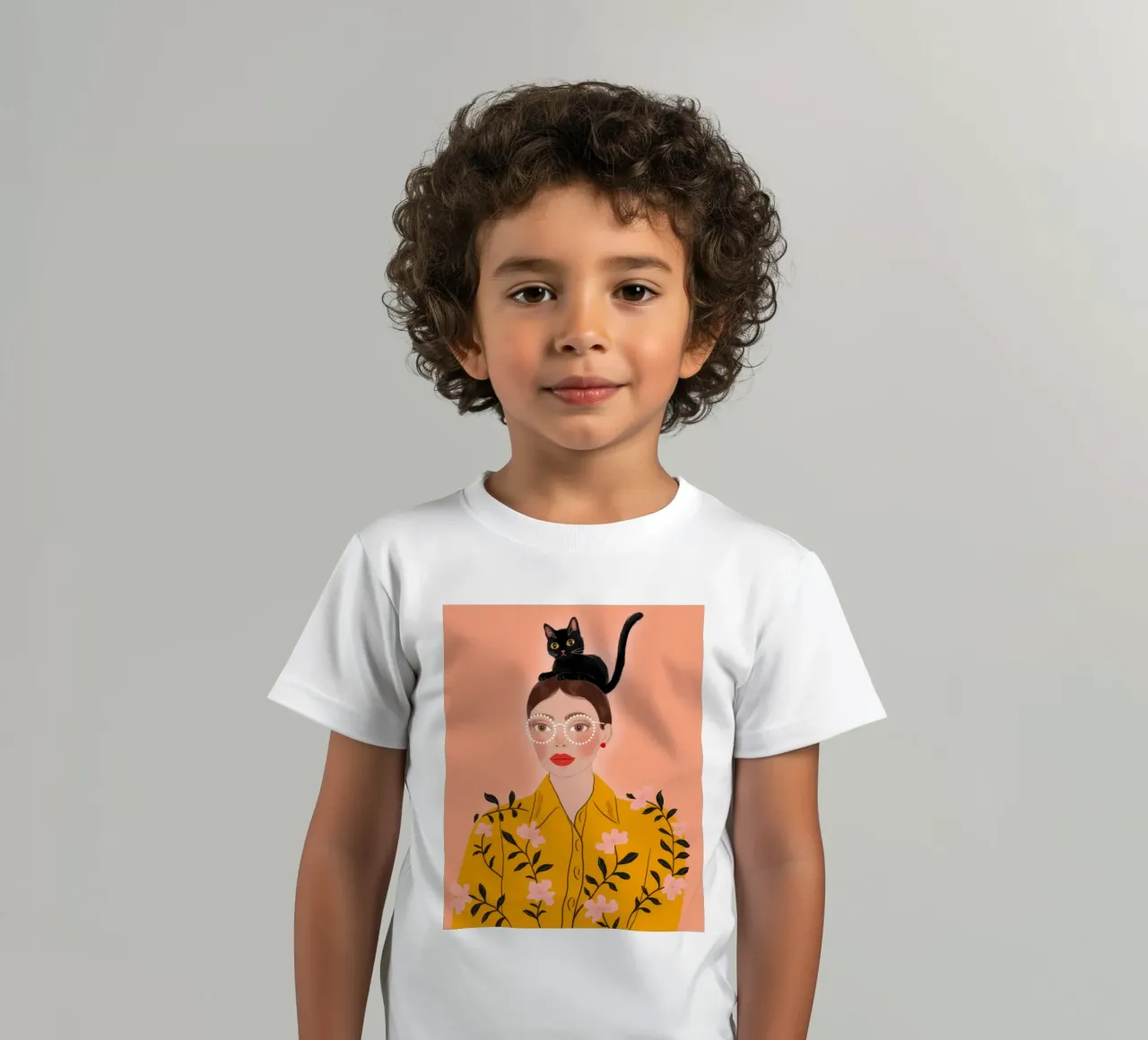Playful Cat Delight kids t-shirt by Color Oblivion