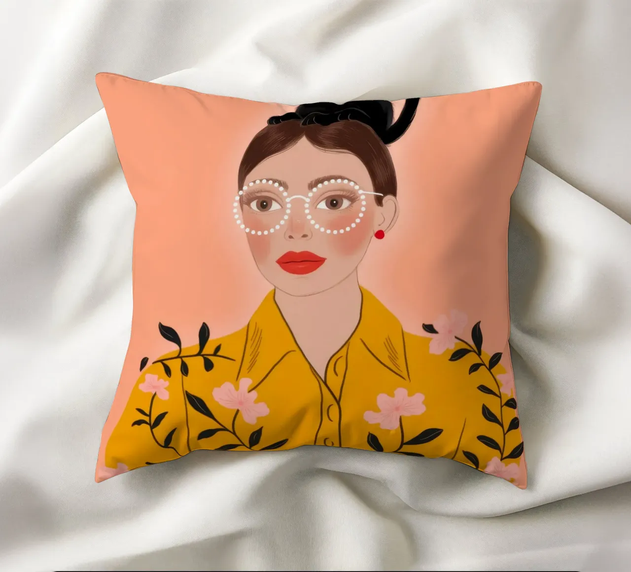 Playful Cat Delight decorative cushion by Color Oblivion