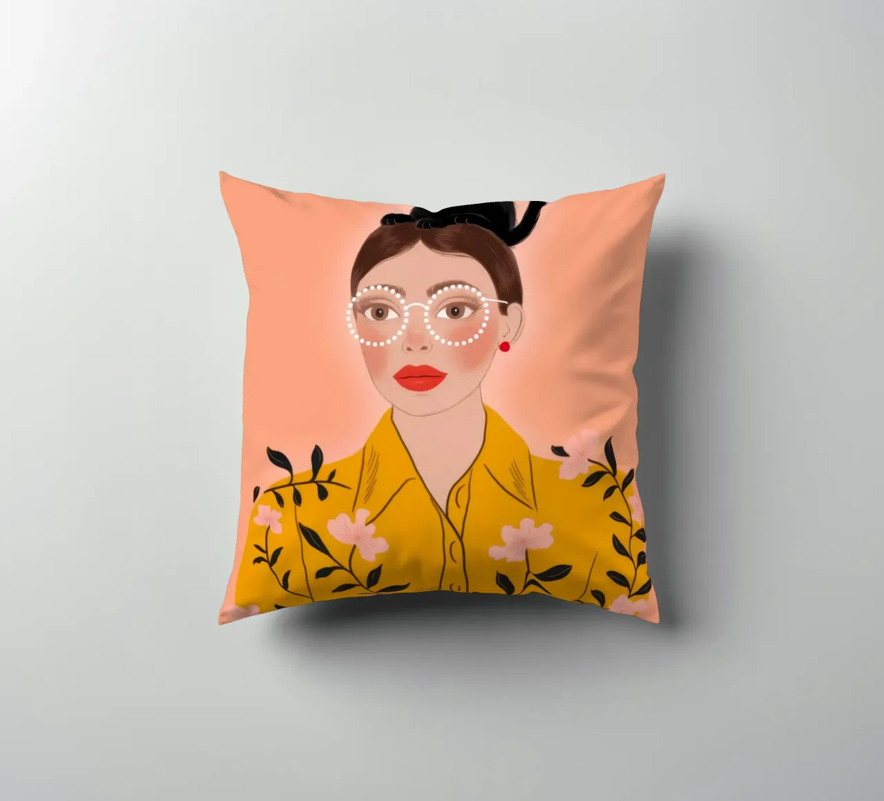 Playful Cat Delight decorative cushion by Color Oblivion