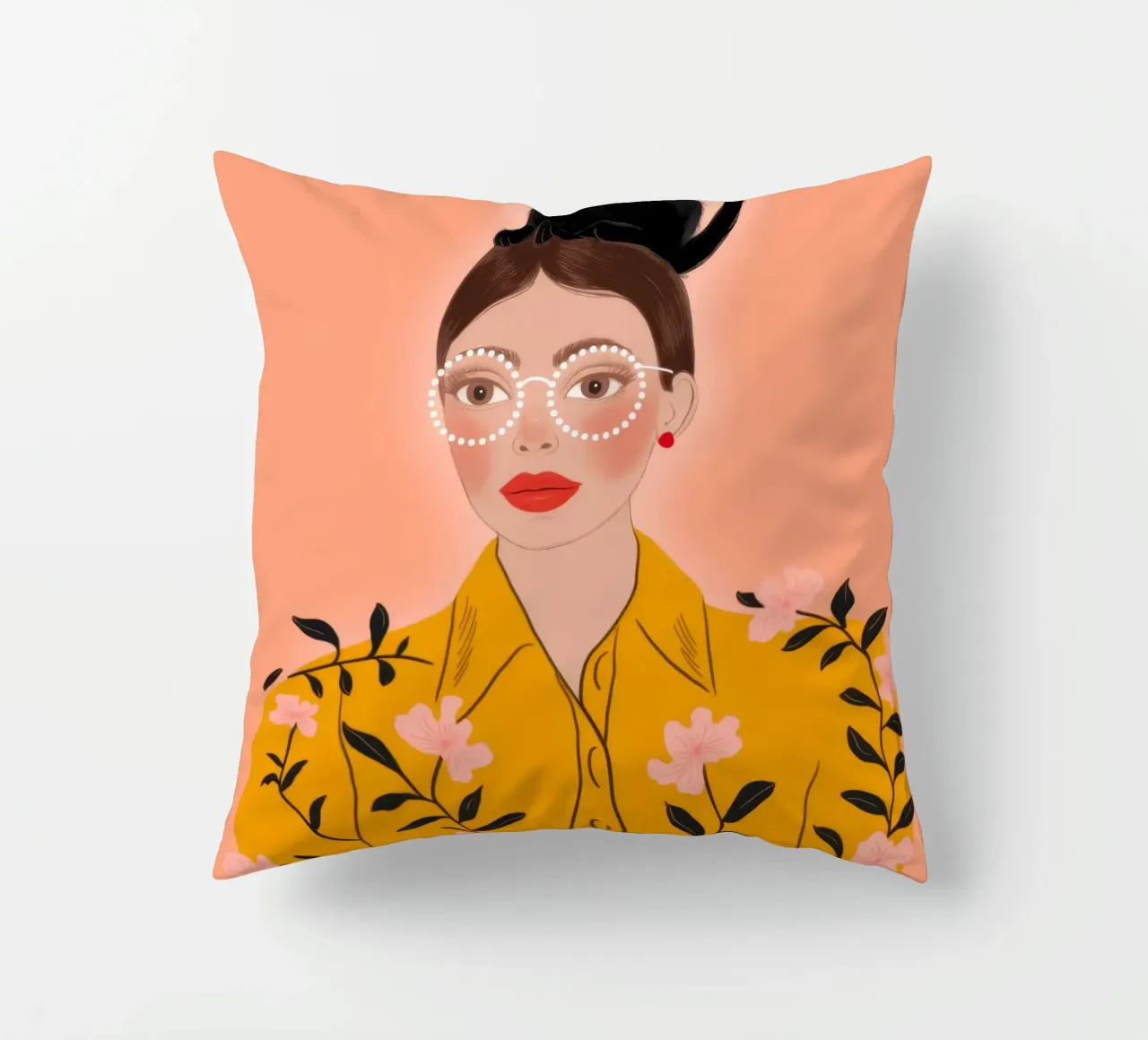 Playful Cat Delight decorative cushion by Color Oblivion