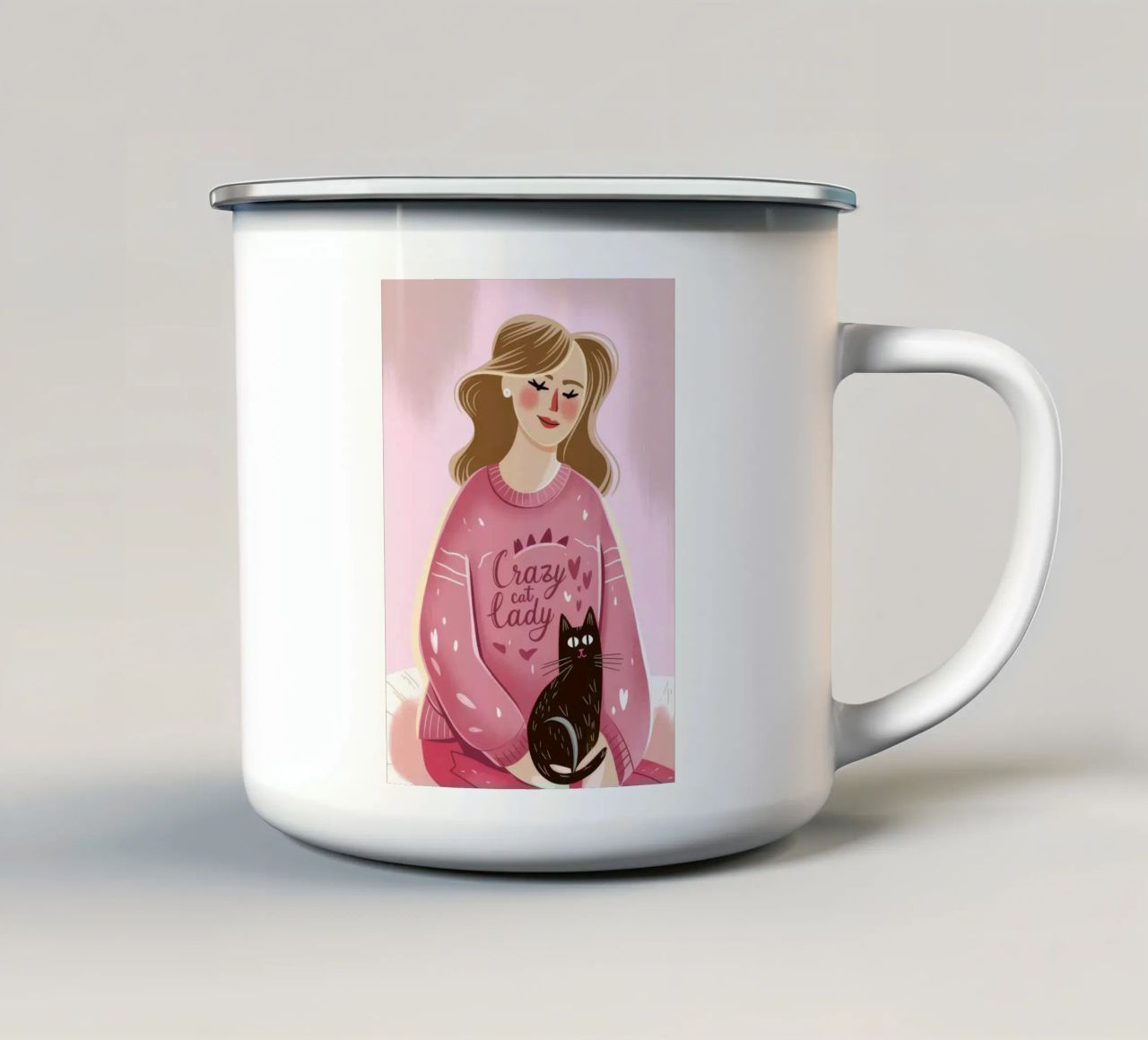 L'amore per i gatti tazza in smalto da Color Oblivion
