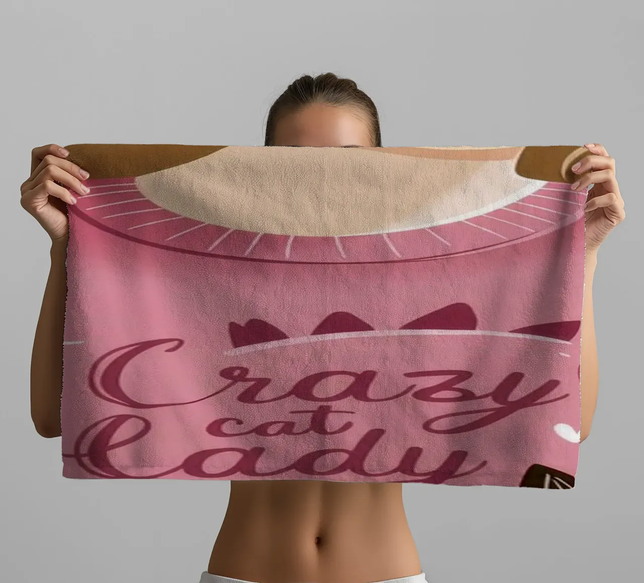 Cozy Cat Love towel by Color Oblivion