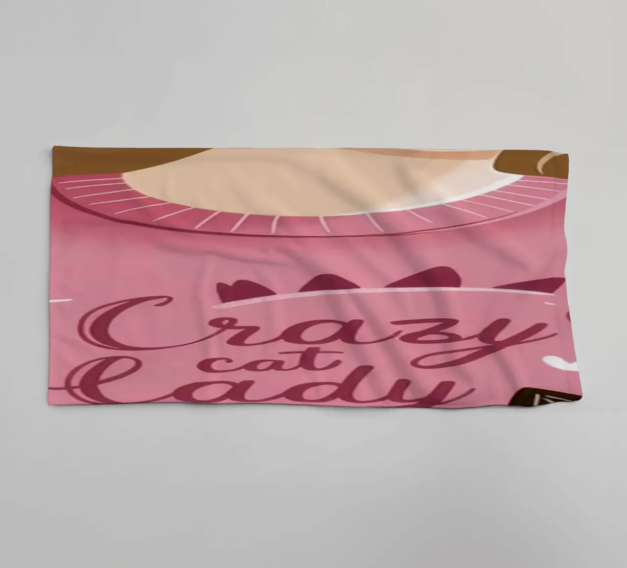 Cozy Cat Love towel by Color Oblivion