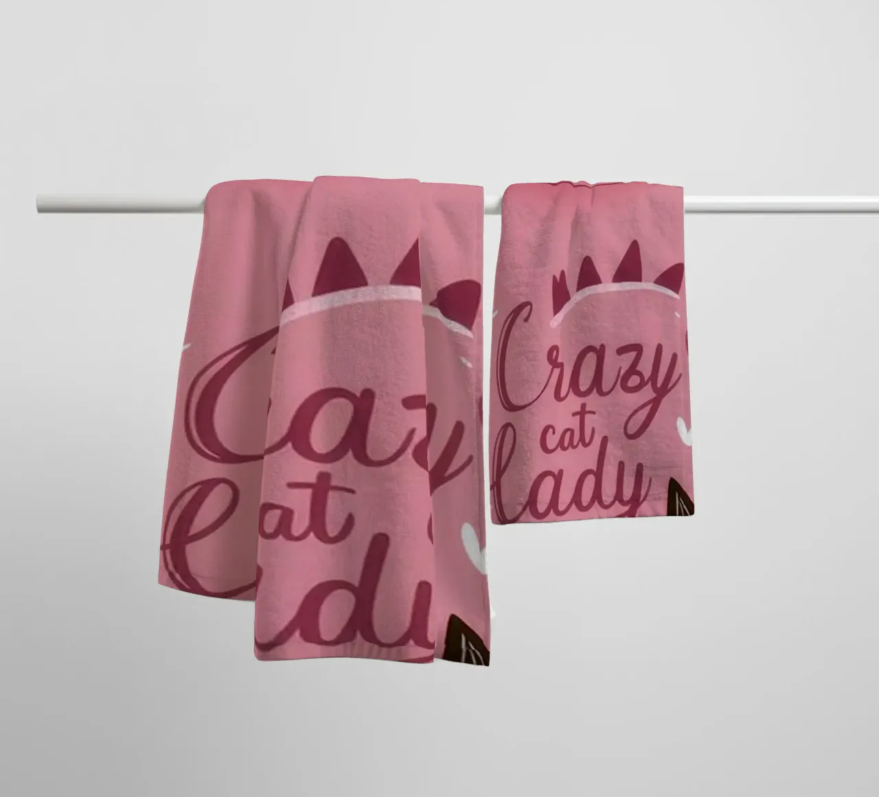 Cozy Cat Love towel by Color Oblivion