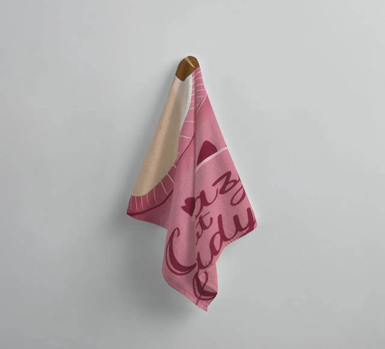 Cozy Cat Love towel by Color Oblivion