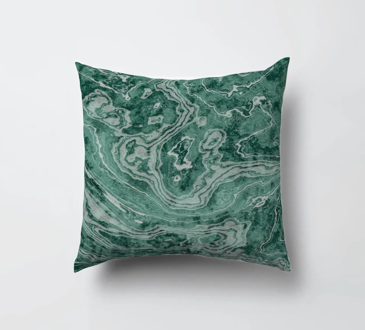 Jade Green Marble Texture decorative cushion by amini54