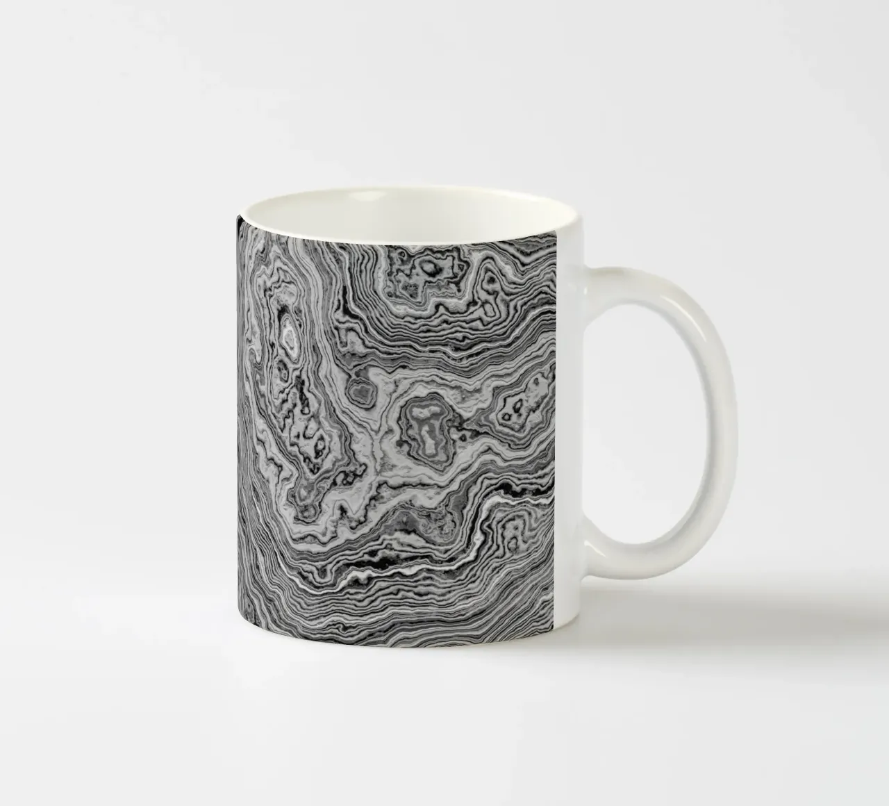 Texture marmo bianco e nero tazza in ceramica da amini54