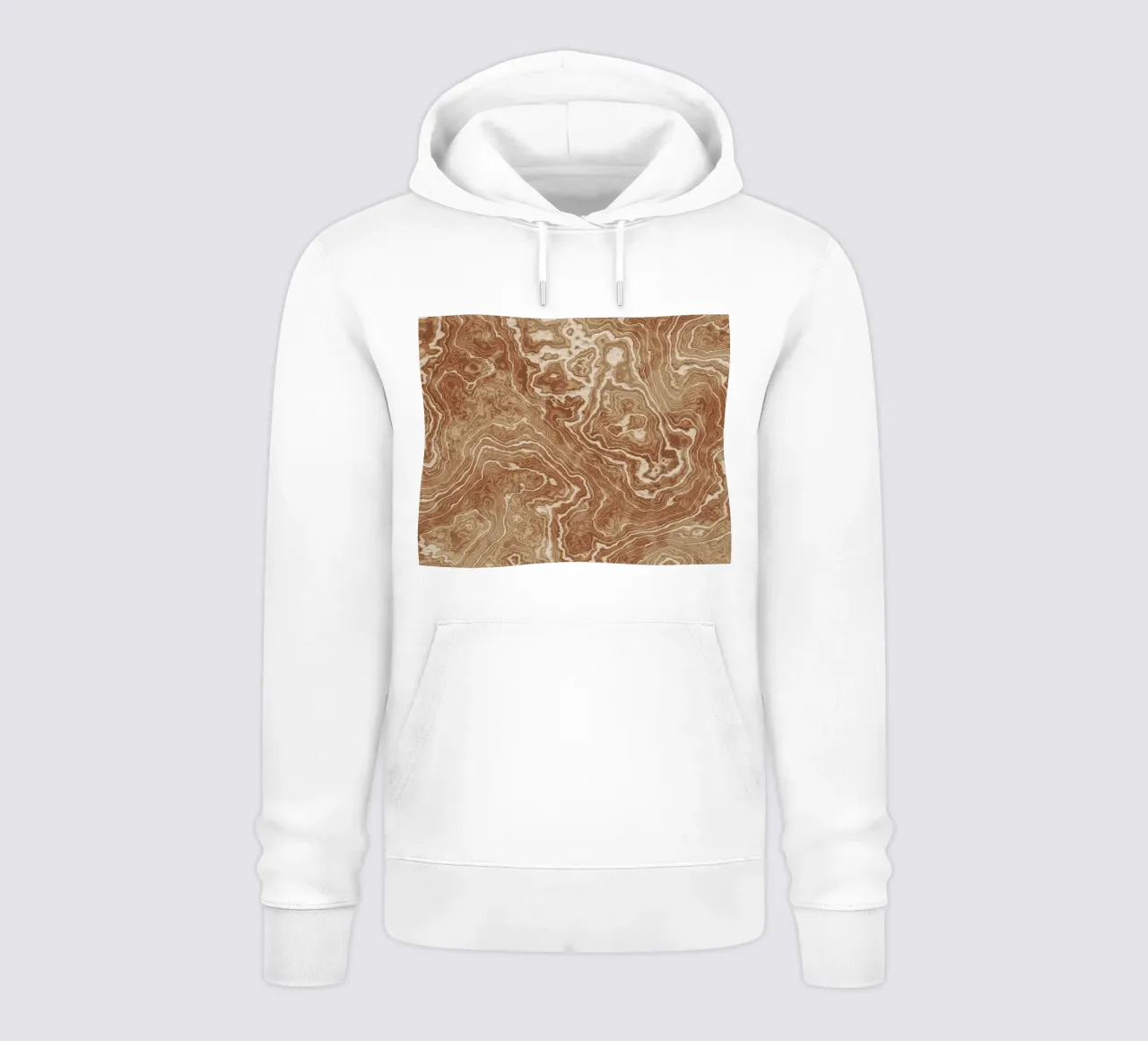 Texture marmo beige cacao felpa con cappuccio da amini54
