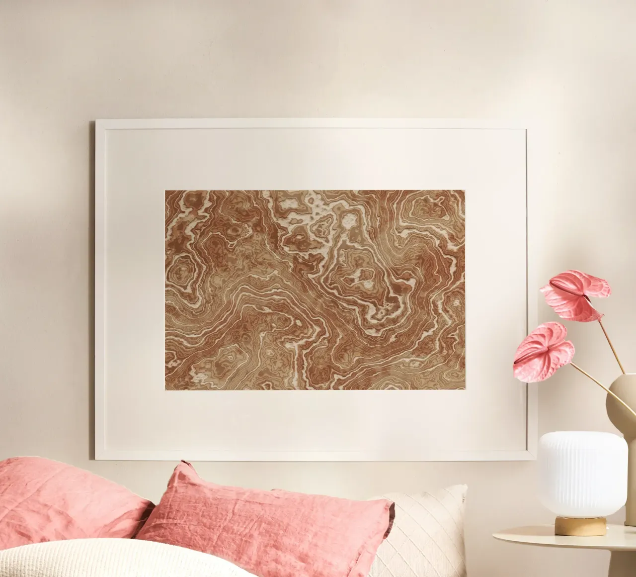 Cocoa Beige Marble Texture hahnemühle by amini54