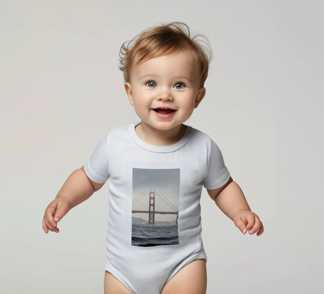 Golden Gate Bridge body neonato maniche corte da METROPOLIS