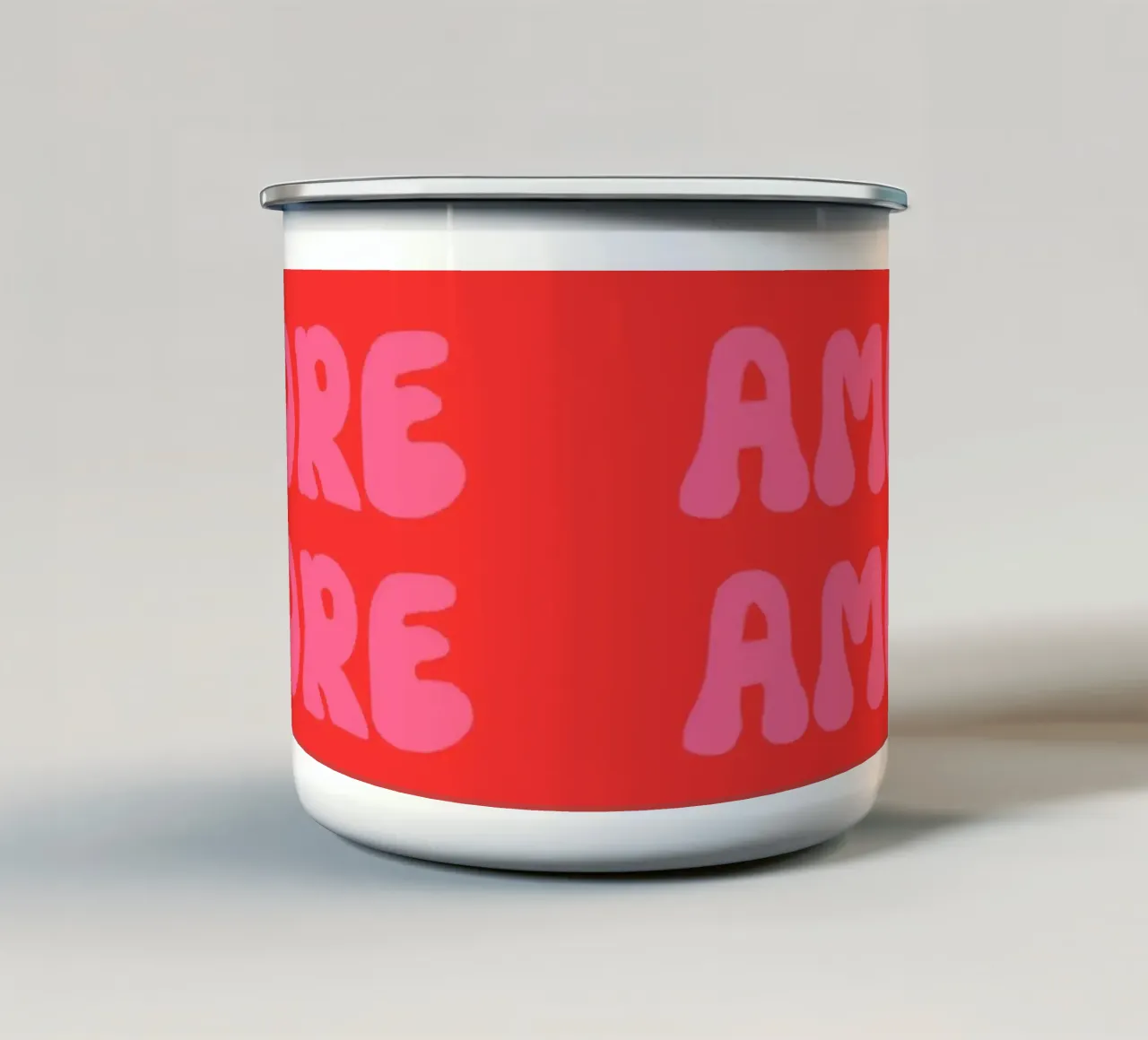 Amore Retro Pink Rot tazza in smalto da Alisa Knöß