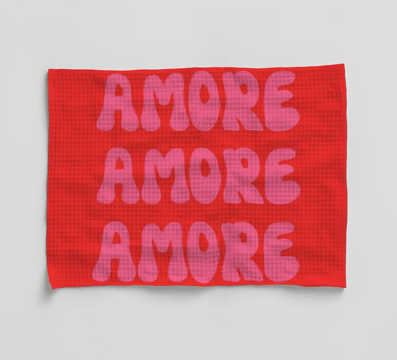 Amore Retro Pink Rot canovaccio da cucina da Alisa Knöß