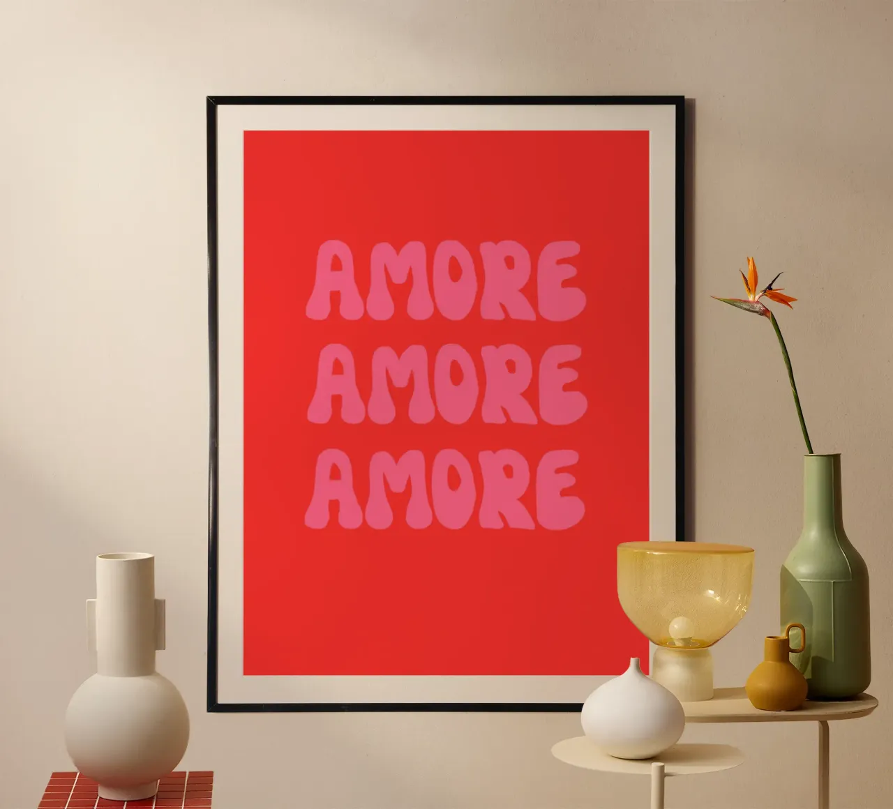 Amore Retro Pink Rot carta hahnemühle da Alisa Knöß