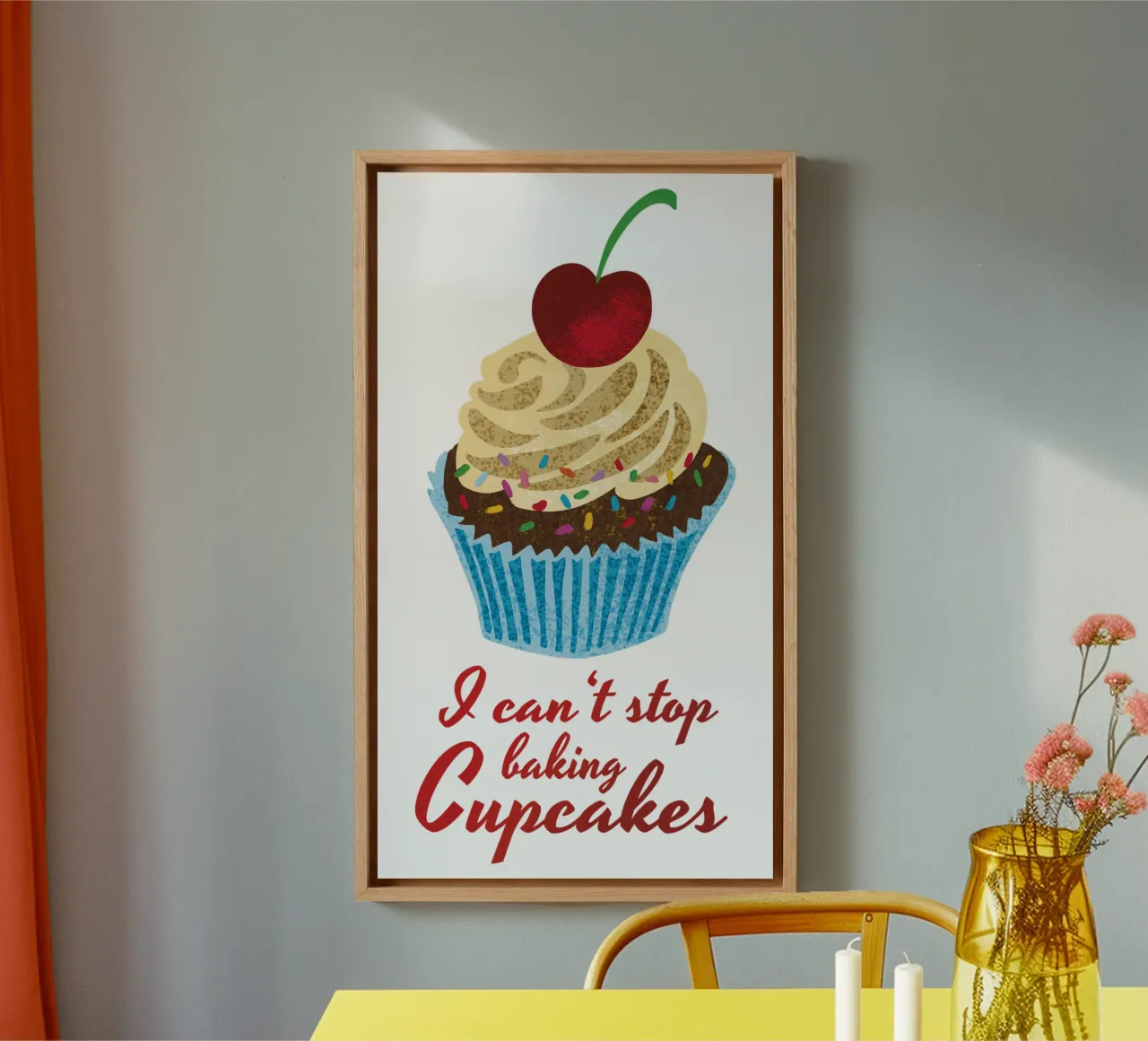 Cupcake in stile retrò tela con Cornice a cassetta da DYDesign