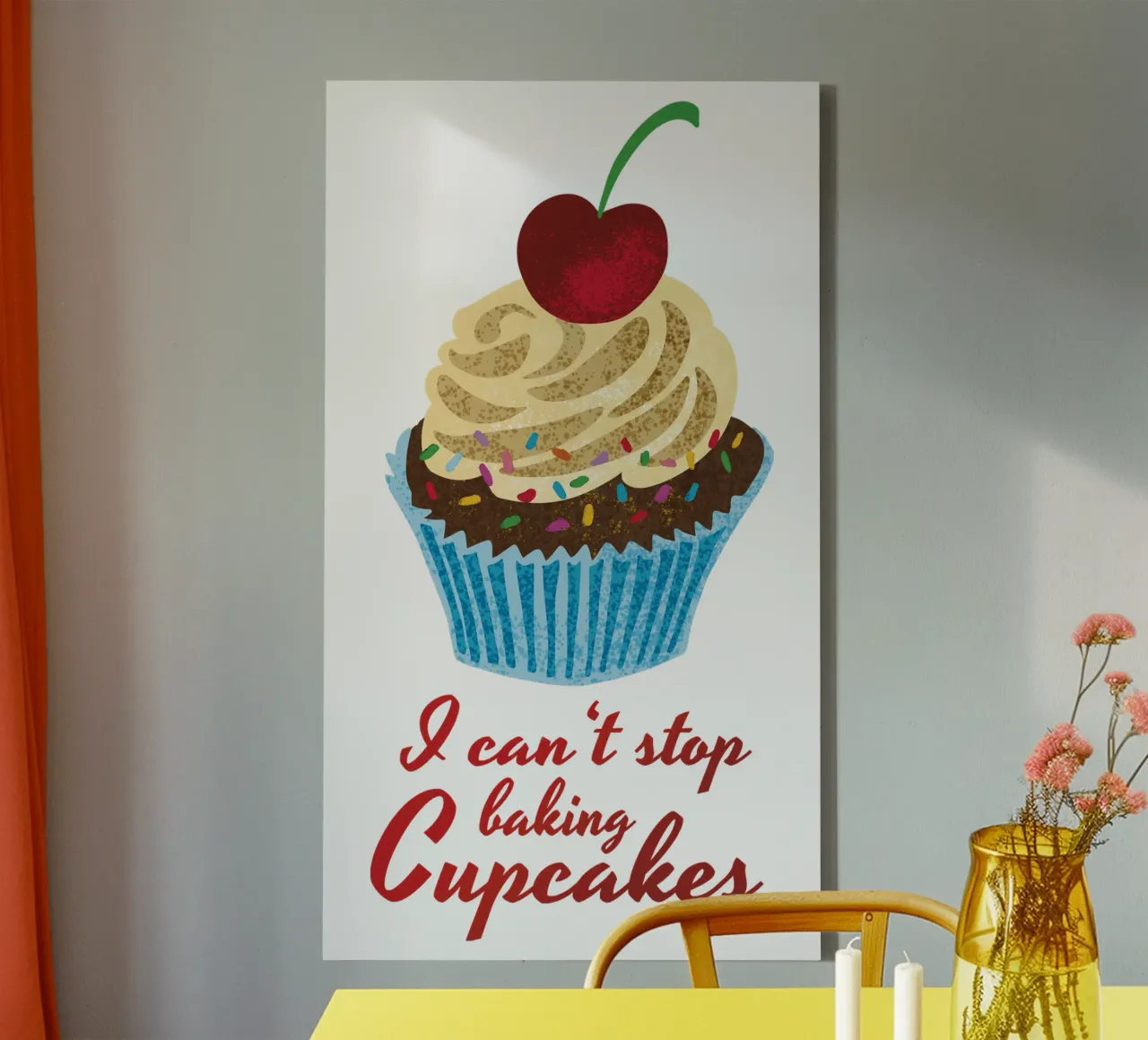 Cupcake in stile retrò tela con Cornice a cassetta da DYDesign