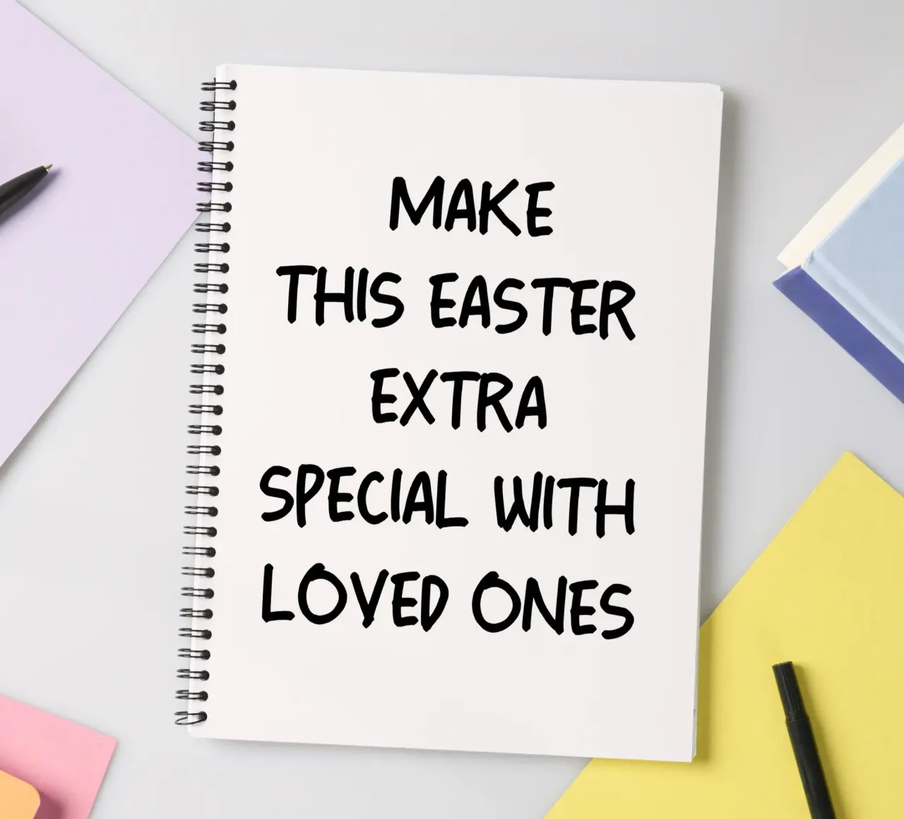 Make This Easter Extra Special With Loved Ones spiral notebook by YV TYPOGRAPHY