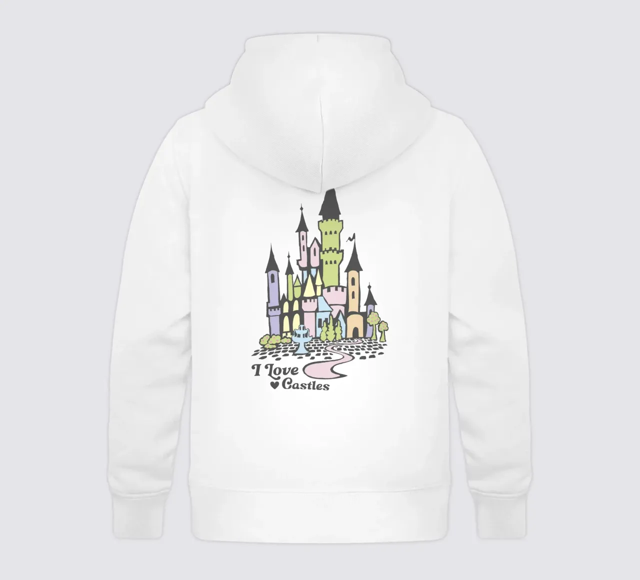 Amo i castelli felpa bambino con cappuccio da DYDesign
