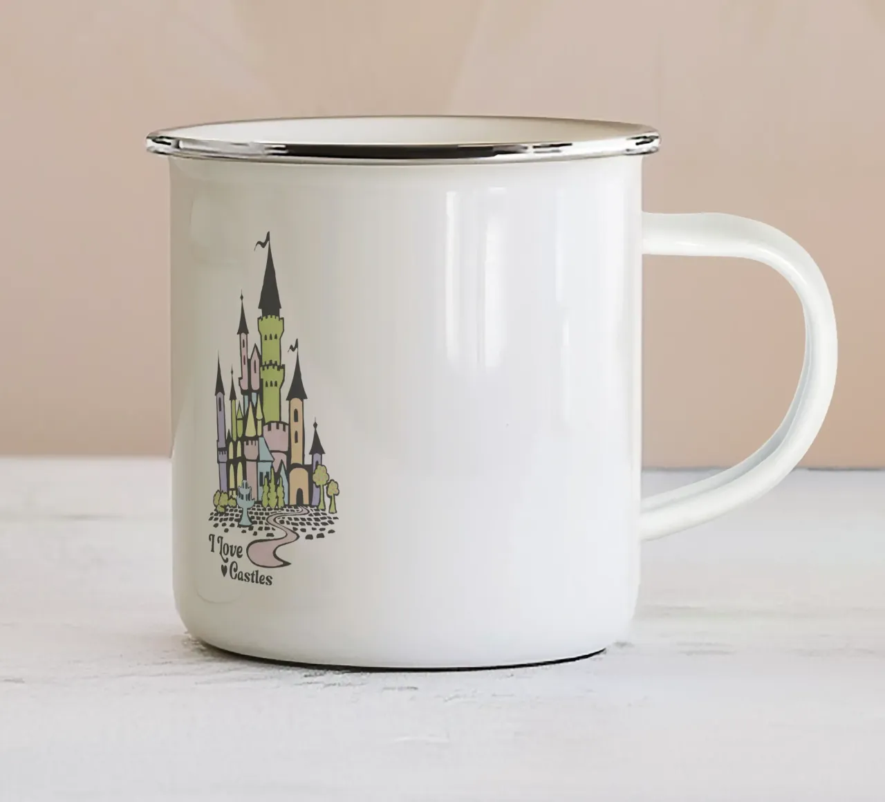 Amo i castelli tazza in smalto da DYDesign