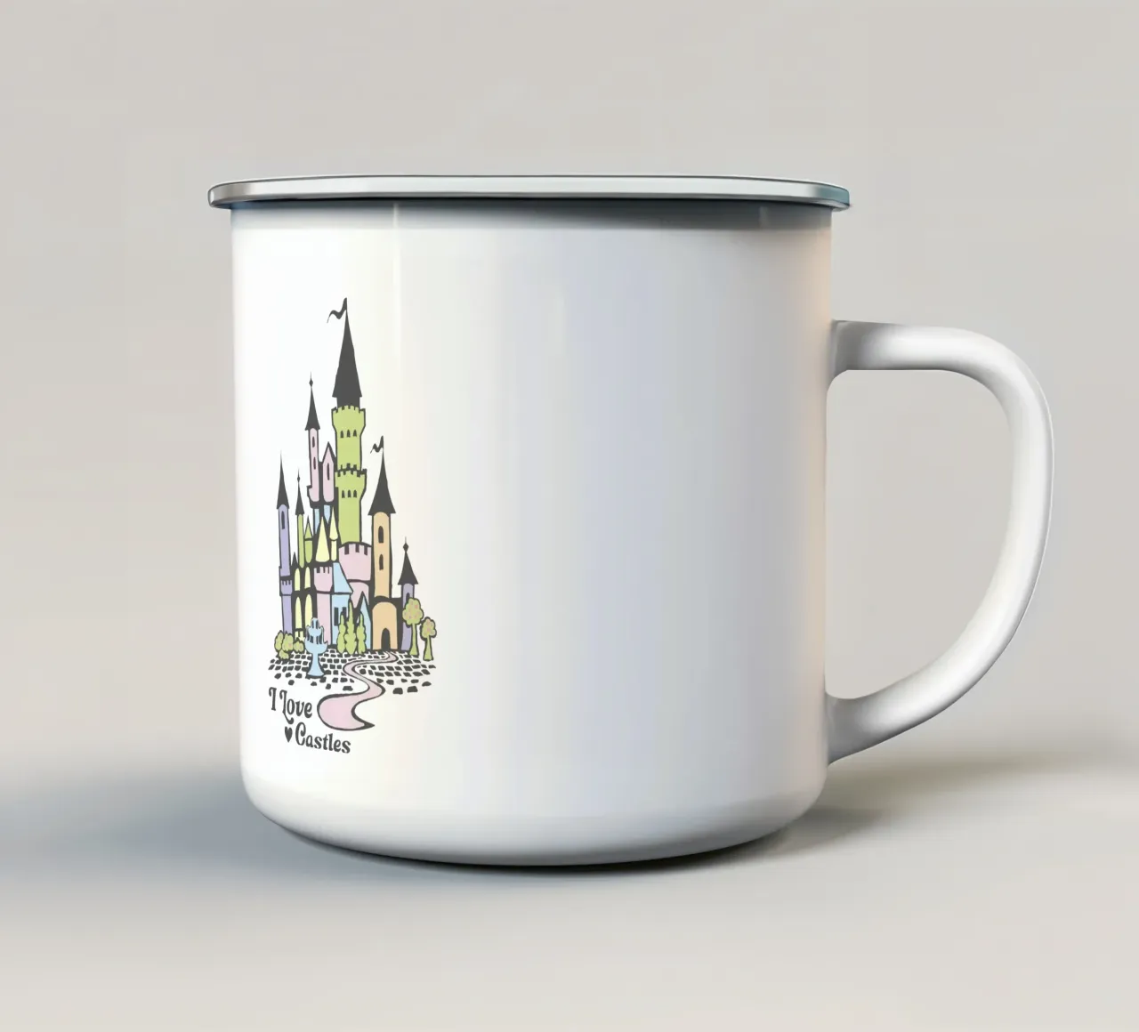 Amo i castelli tazza in smalto da DYDesign