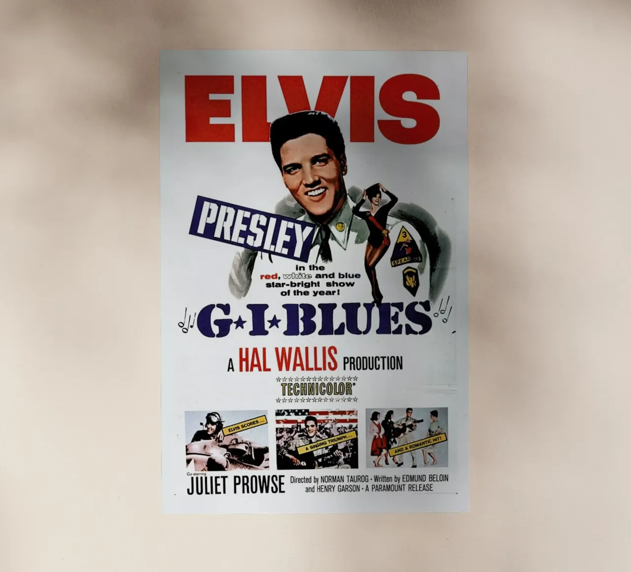‘G.I. Blues’ Retro Movie Poster pellicola backlit da Gallery Print and Art Limited
