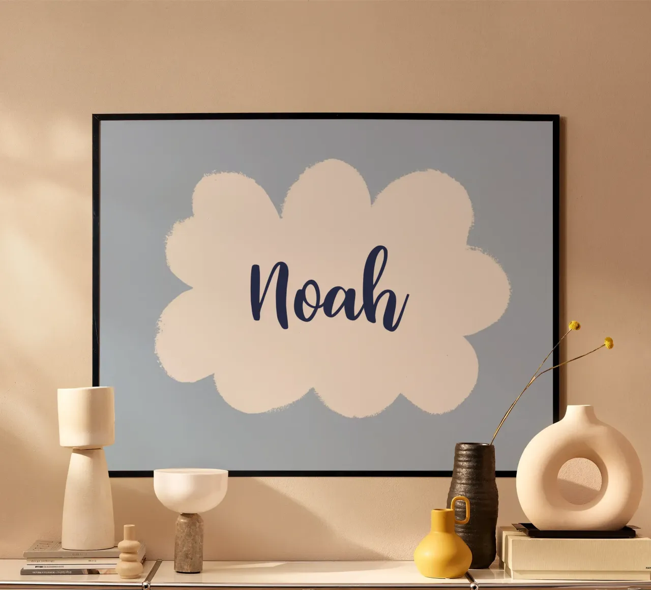 Wolke personalisierbar poster con telaio in legno da All Colours